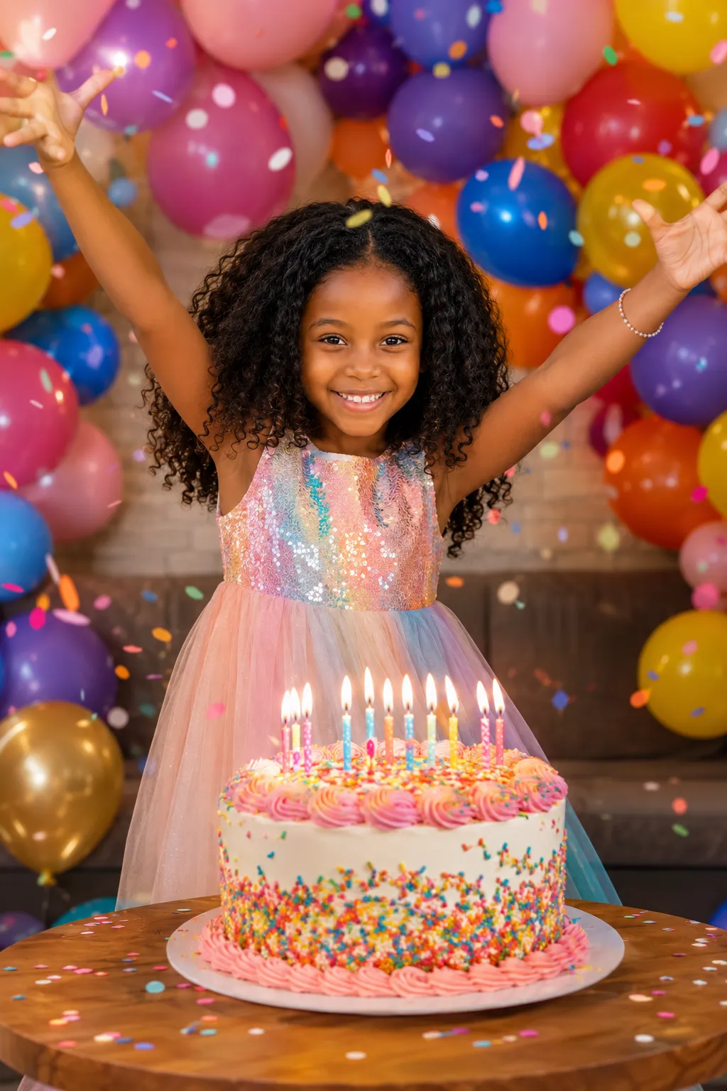 Style Ballons & gâteau coloré
