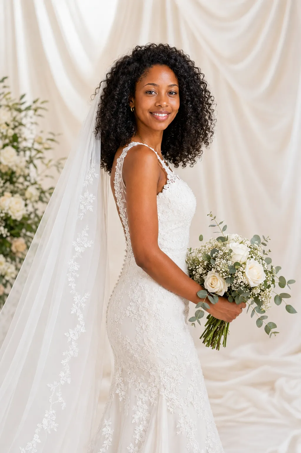 Style Robe blanche en studio