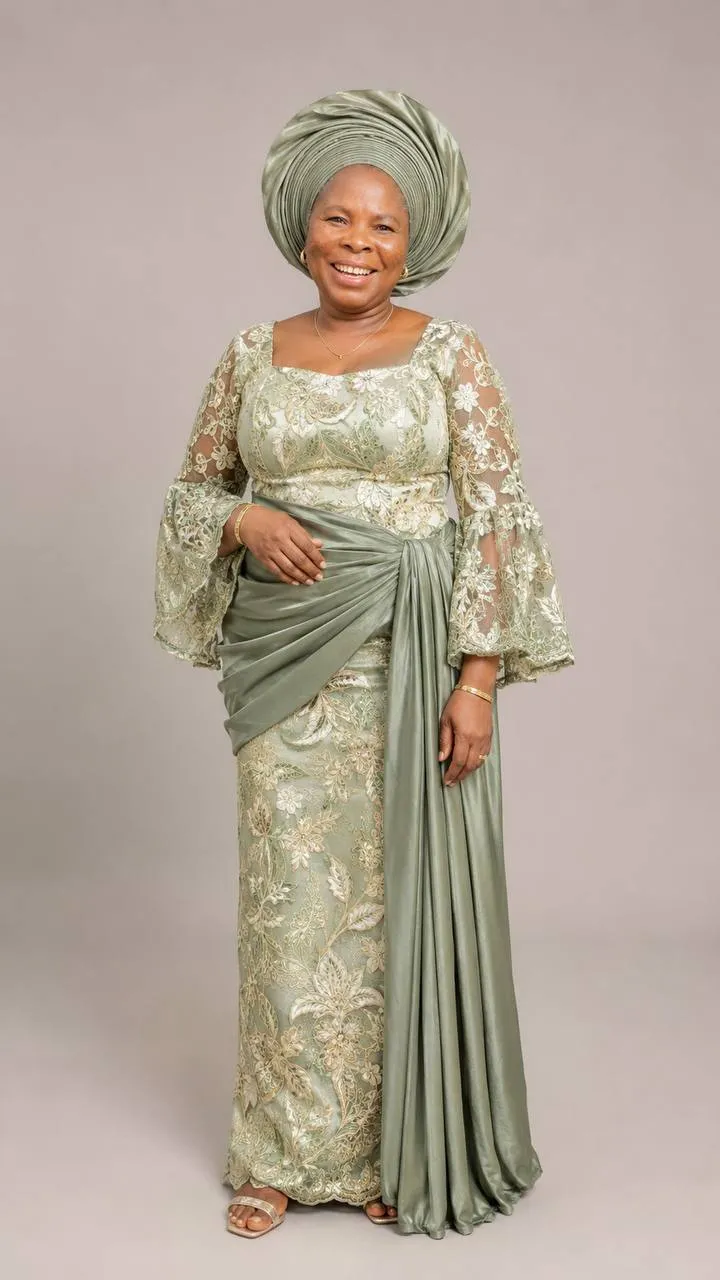 Style Robe longue africaine en dentelle