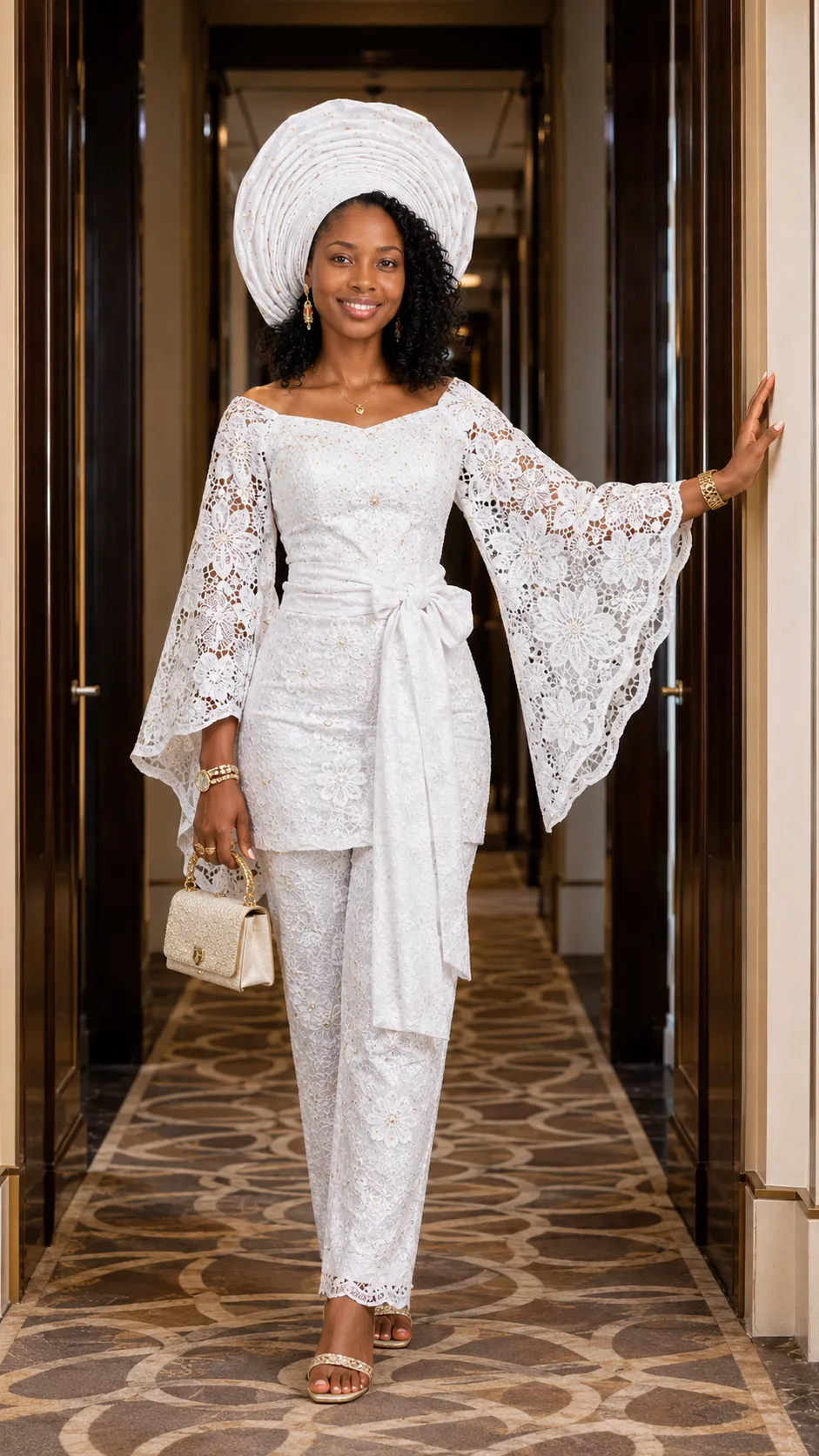 Style Robe yoruba blanche deux