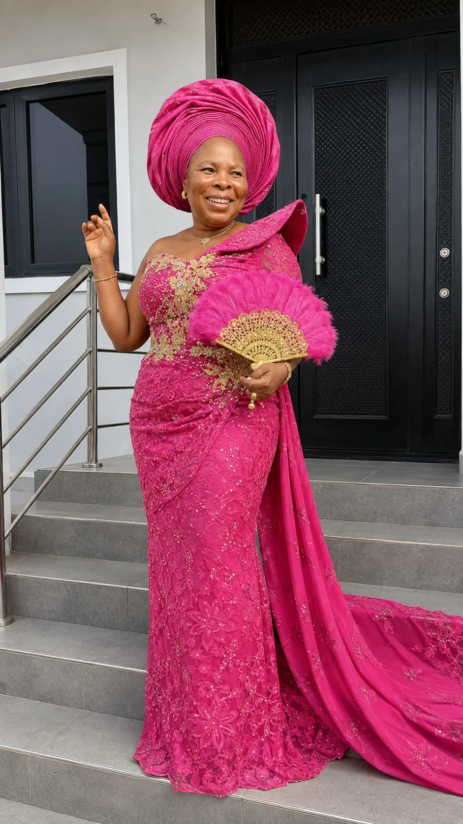 Style Robe yoruba rose
