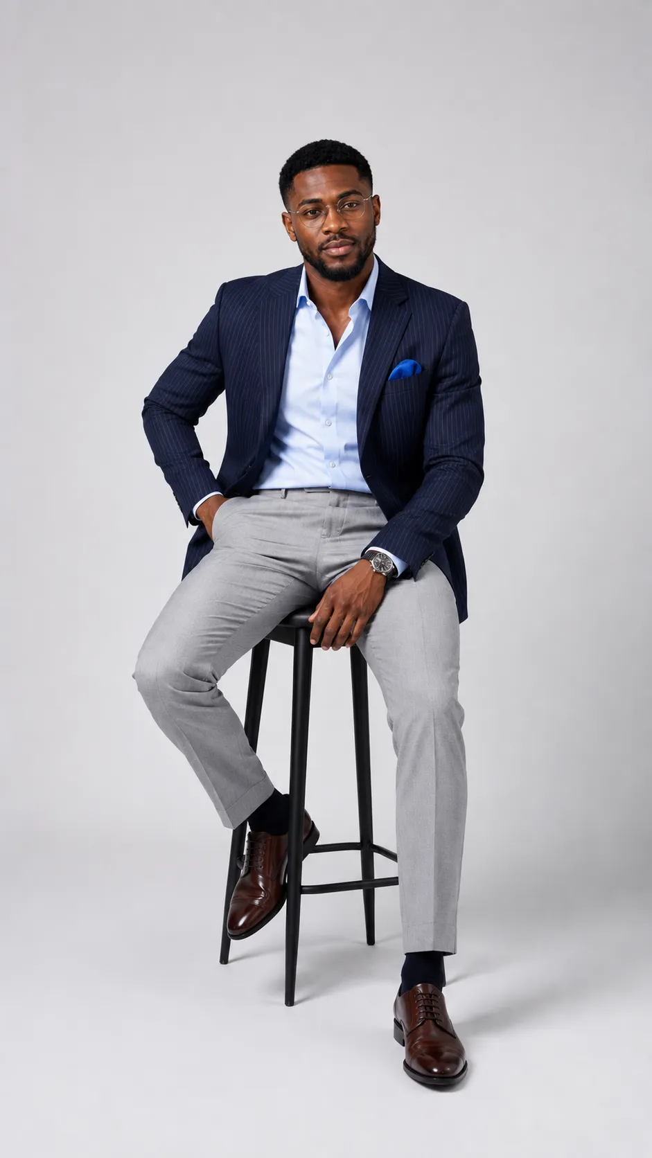 Style sombre studio constume et chemise en chaise