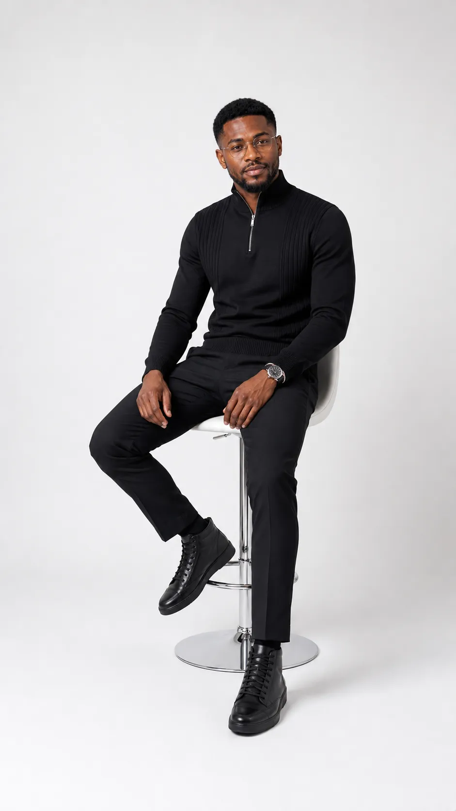 Style sombre studio consume sur chaise