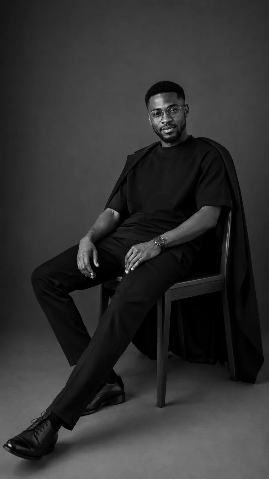 Style sombre studio sur chaise